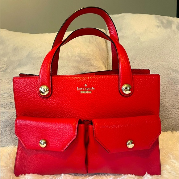 NEW Authentic Kate Spade Red Leather Purse - Picture 1 of 8